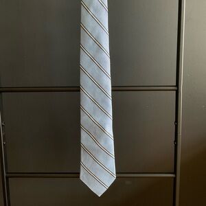 Baby blue stripe silk tie